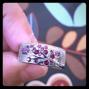 5/$30 Cute silver cherry blossom ring